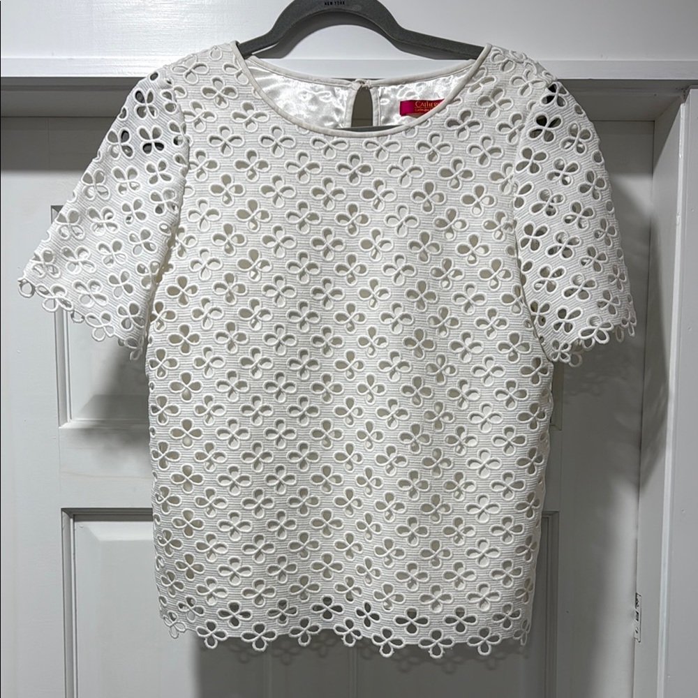 White Eyelet Lace Top